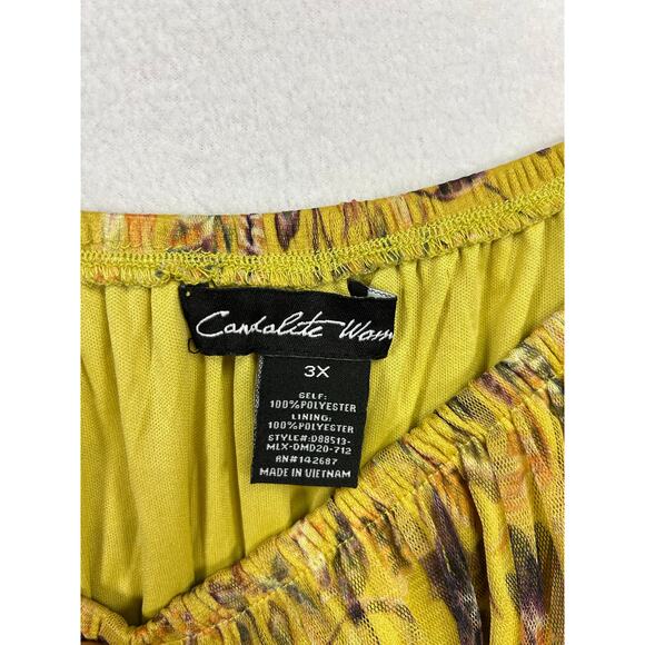 Candalite Woman’s yellow floral off the shoulder maxi dress 3X - Picture 5 of 6